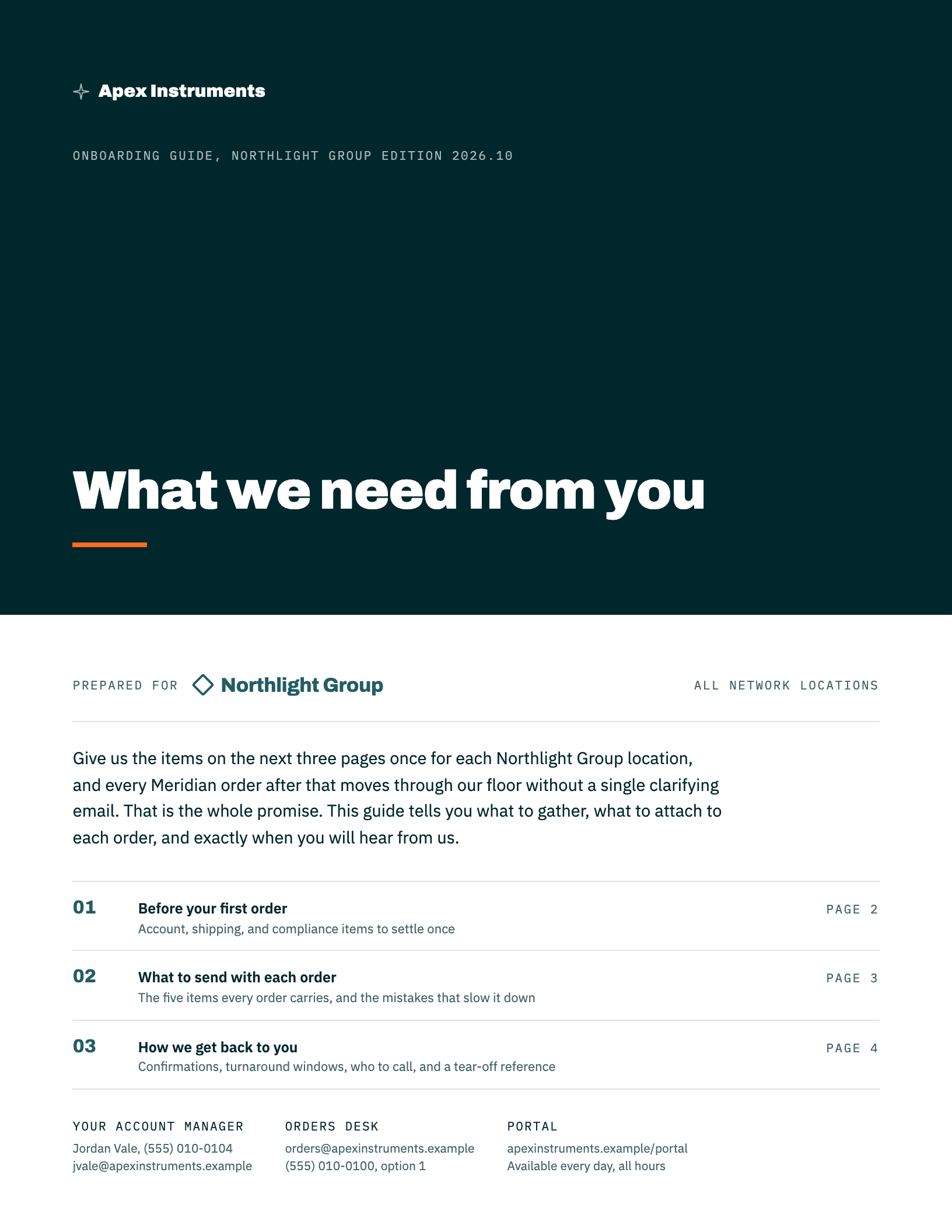 Northlight Group co-branded edition, first page
