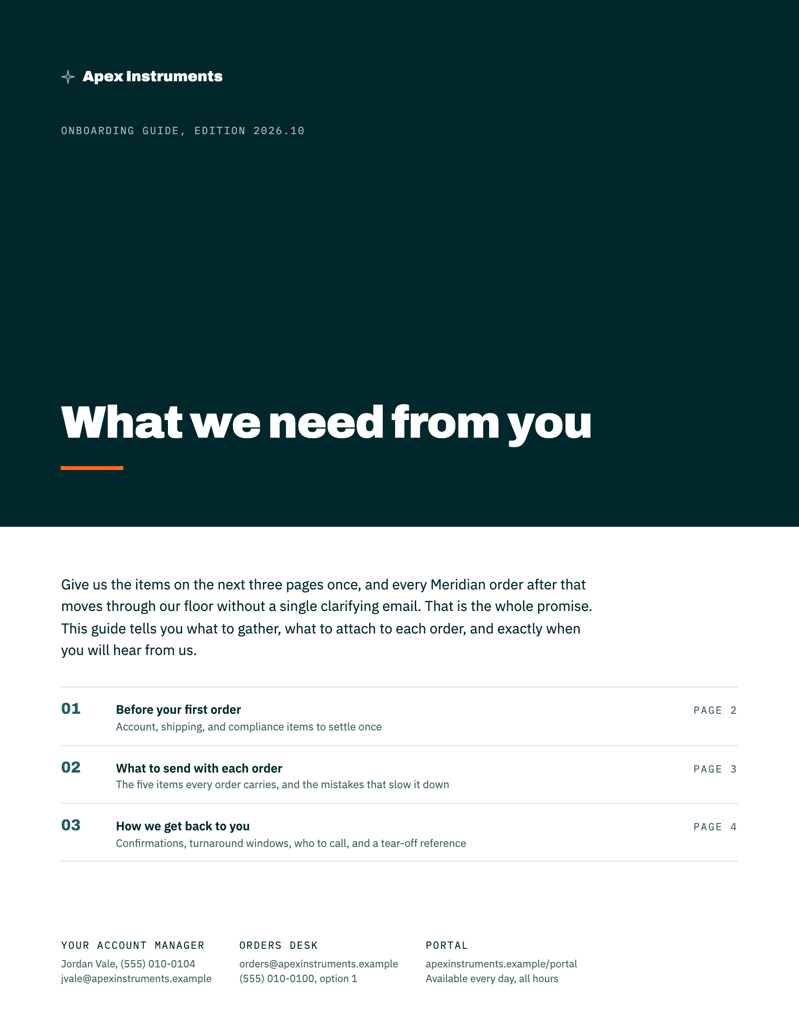 Onboarding guides, generated sample