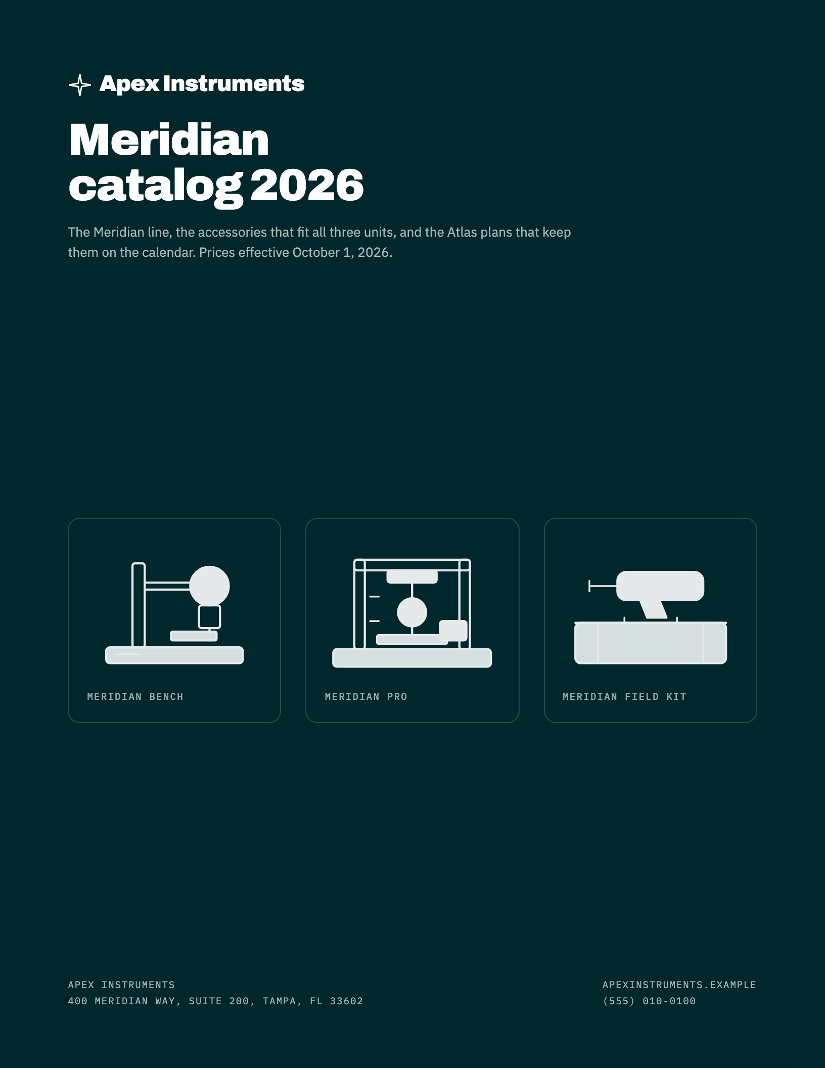 Meridian catalog 2026, first page