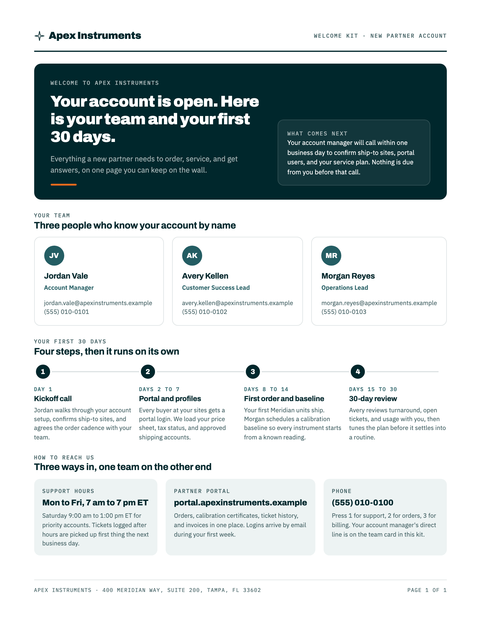 General welcome kit (no co-brand), first page