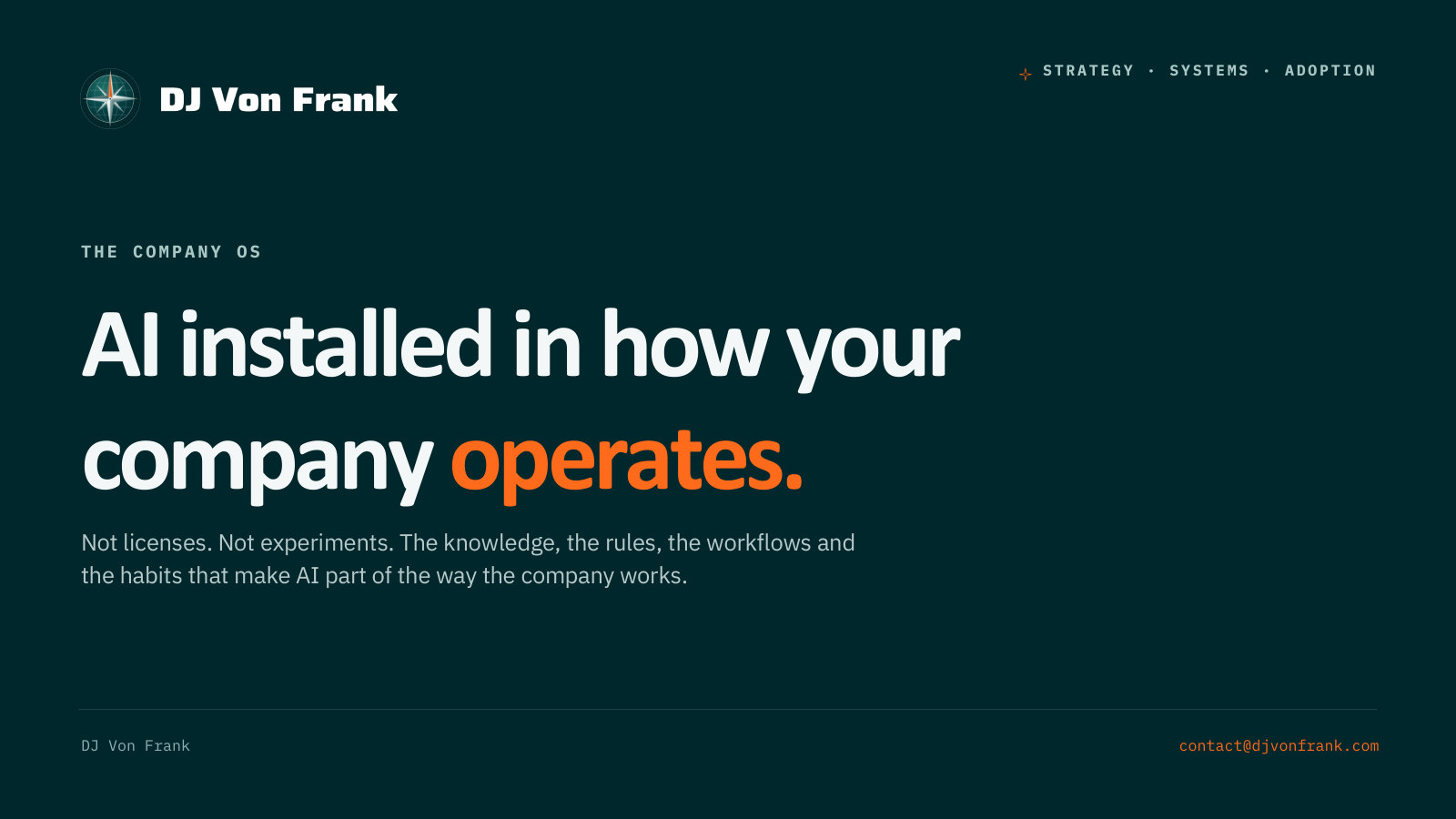 The Company OS deck, title slide
