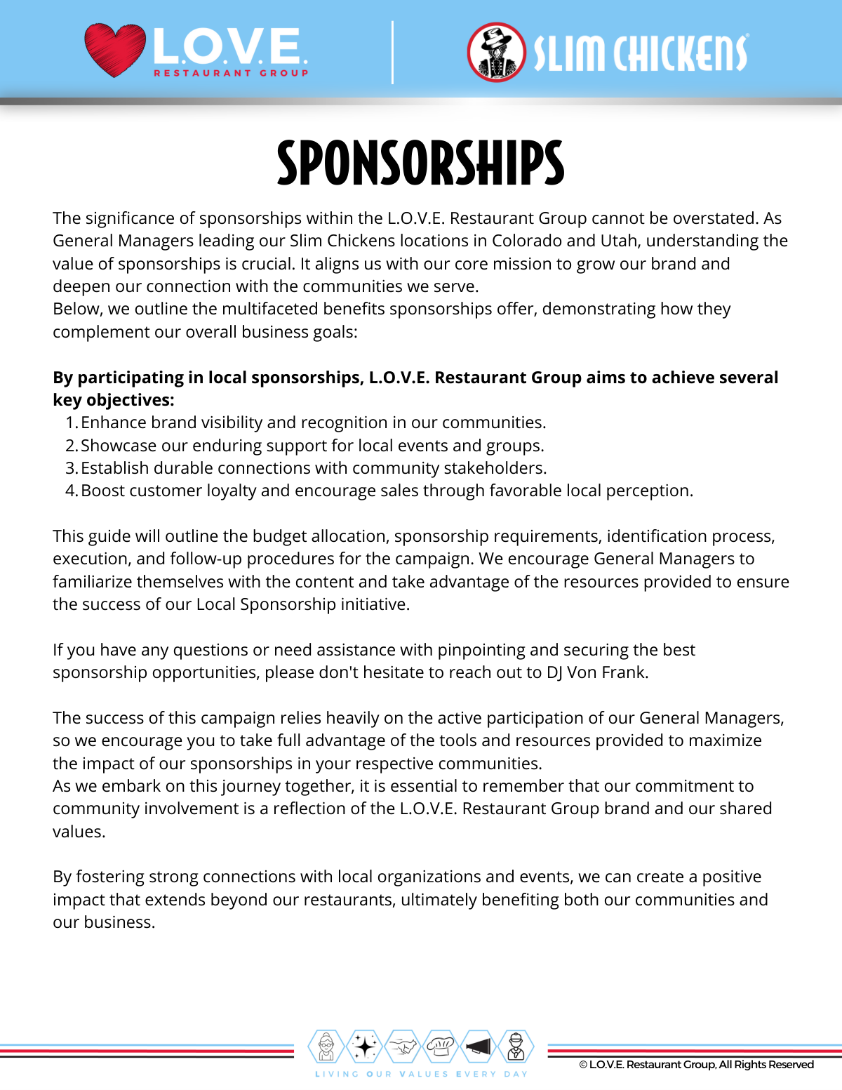 2023 Sponsorships Plan, first page