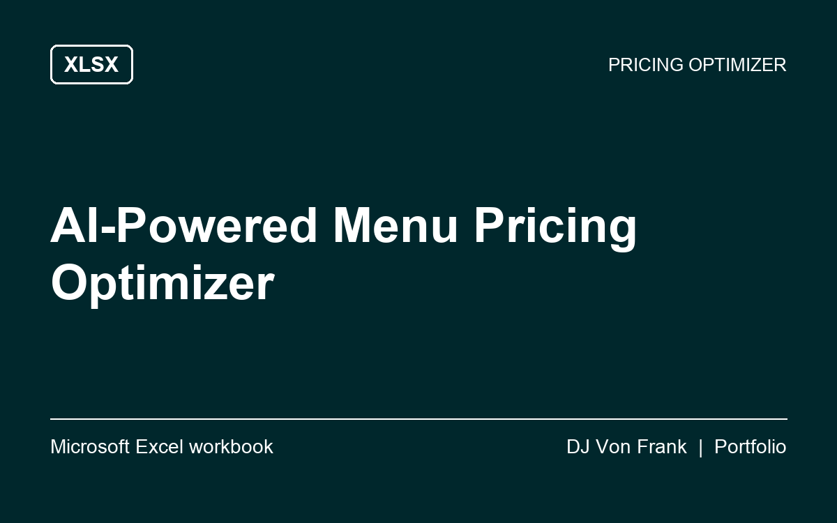 AI-Powered Menu Pricing Optimizer, first page