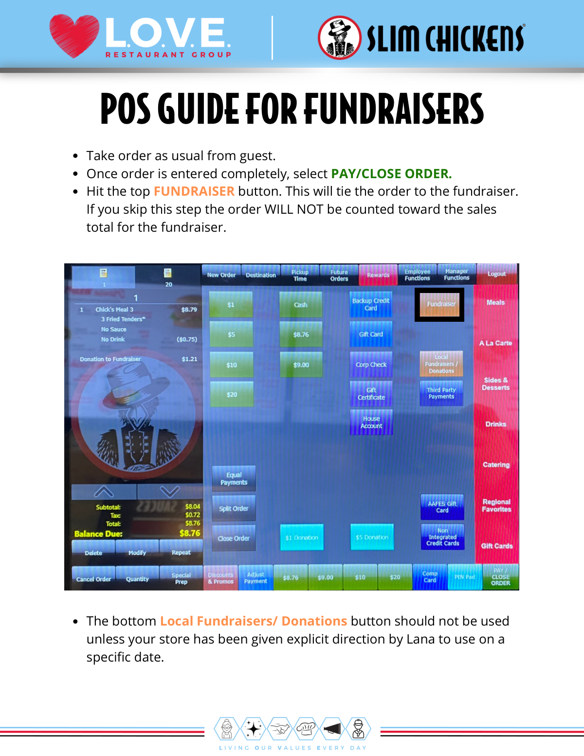 POS Guide for Fundraisers, first page
