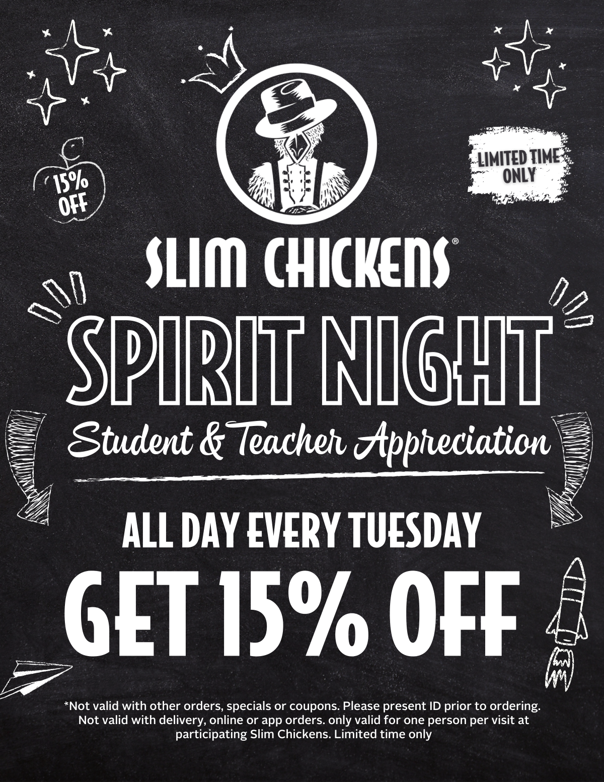 Spirit Night at Slim Chickens, first page