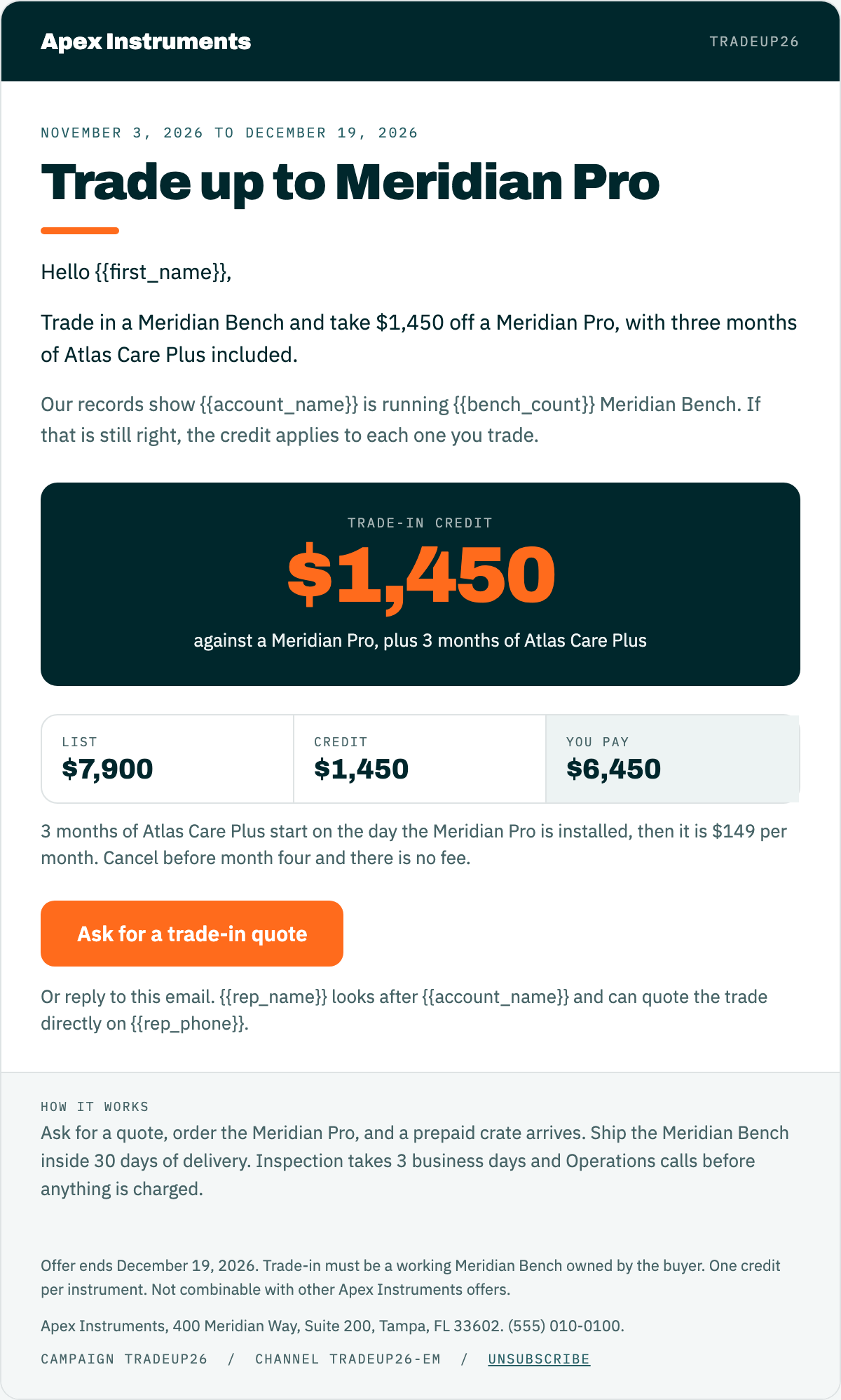 Promotional email