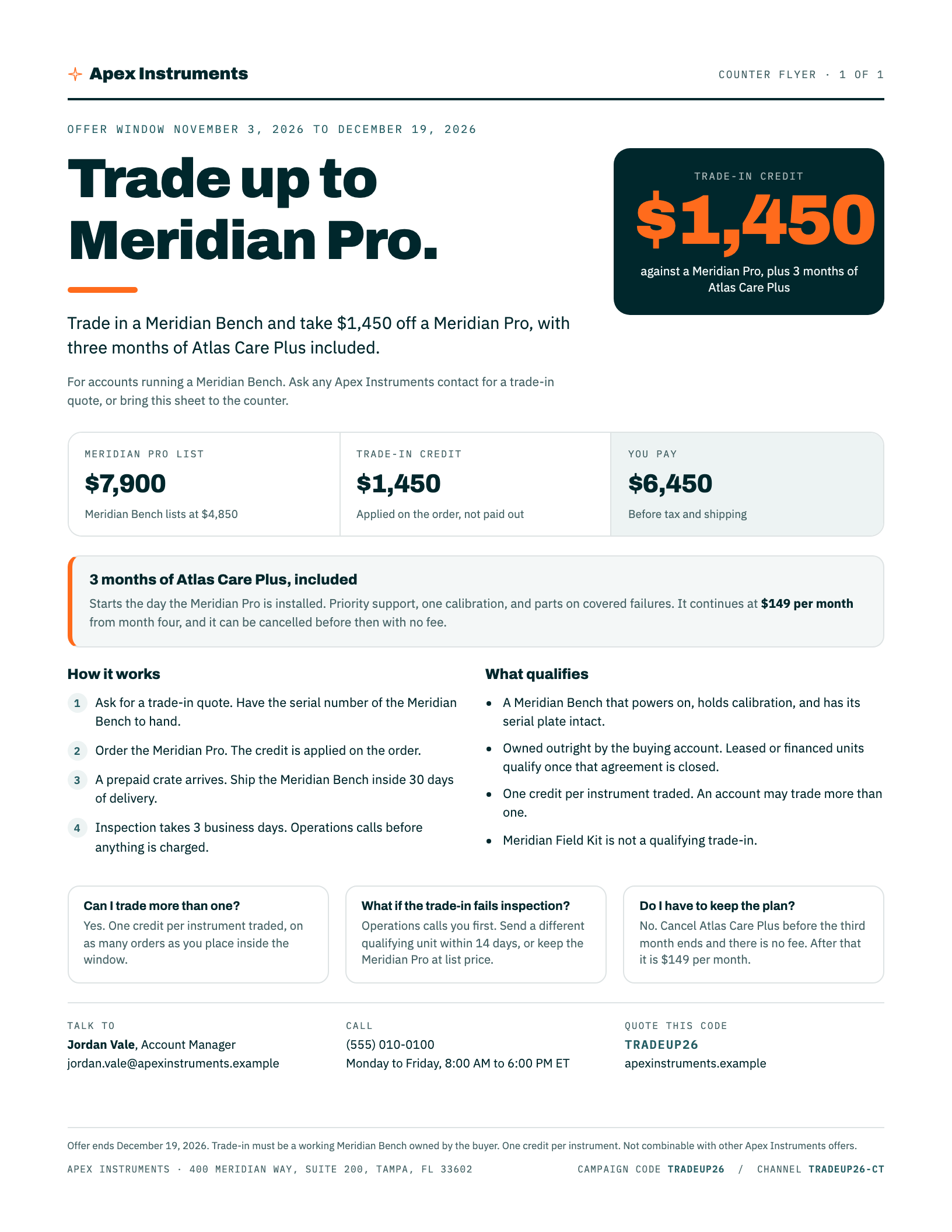 Counter flyer