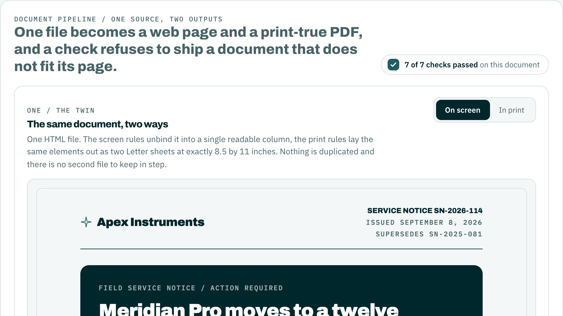 One source, a web page and a PDF, generated sample